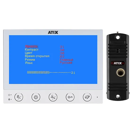 AT-I-K700F/T White комплект аналоговой домофонии 2Мп, угол обзора 110°, с ИК-подсветкой, экран 7"